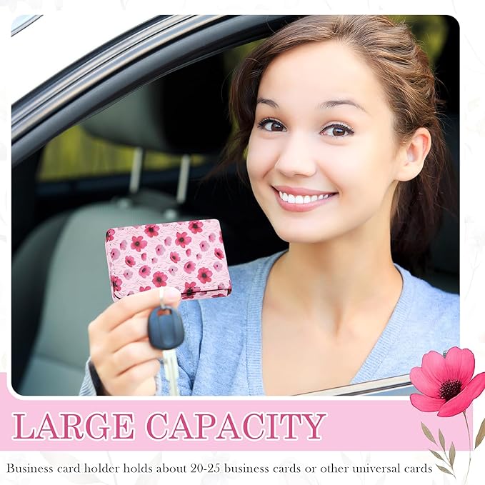 Outus 2 Pieces Business Card Holder, PU Leather Business Card Case Pocket Wallet - Image 6