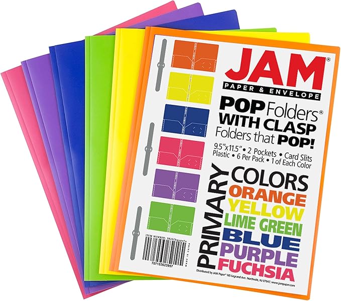 JAM PAPER Plastic Color POP Folders - Image 2