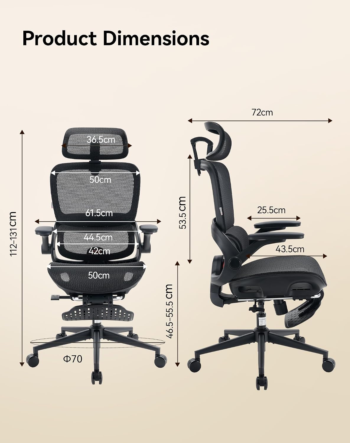 SIHOO B100 PRO Ergonomic Mesh Office Chair with Footrest