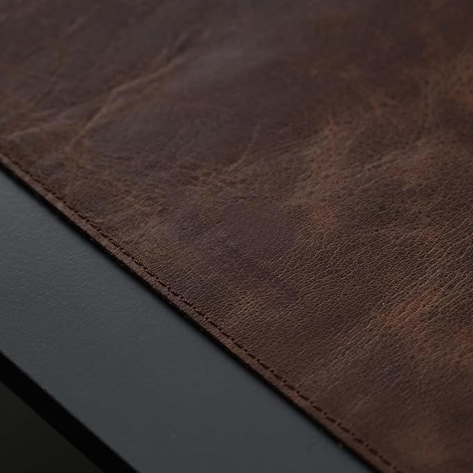 TORONATA Jersey Genuine Calfskin Leather Desk Pad, Office Desk Mat - Image 3