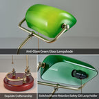bankers lamp traditional green glass desk lamp solid showing dimensions