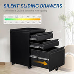 Fesbos 3 Drawer Mobile Metal File Cabinet, Pre-Built Office Storage File Cabinet - Image 4