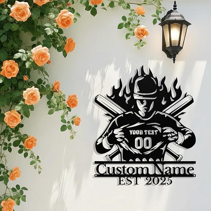 Personalized Baseball Metal Sign Custom Baseball Signs Wall Art, Custom Name - Image 5