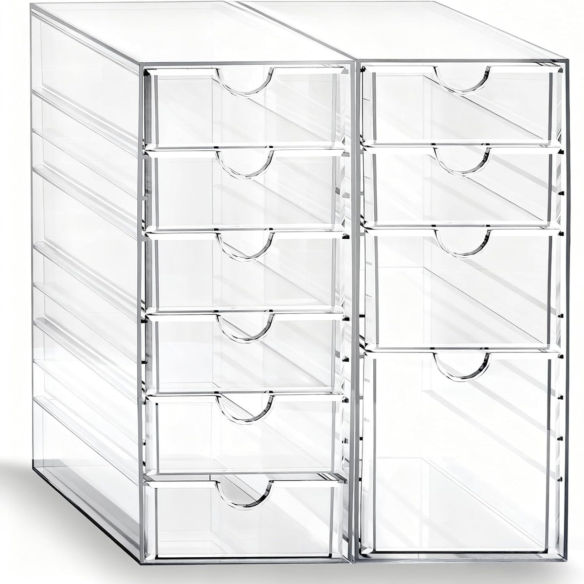 Prsildan Hair Accessories Organizer Acrylic Drawer with 10 Drawers