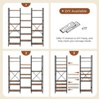 SUPERJARE Triple 6 Tier Bookshelf, Bookcase - Image 5