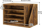 wooden mail organizer, desk organizer with 3 adjustable, close-up detail