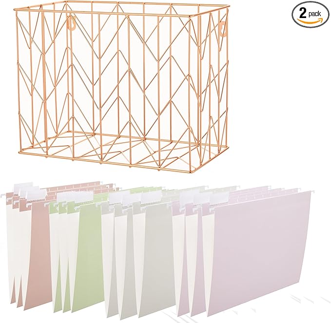 Fei Bi Hanging rose gold file organizer by FeiBi
