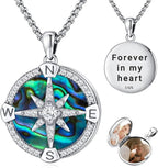 Compass Necklace for Women Men 925 Sterling Silver Pendant Urn Necklaces for by Eusense