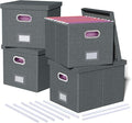 4 Pack File Storage Organizer, Document Organizer, Portable File Box by Oterri