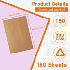 Guakicae 150 Sheets Brown Cardstock 5 x 7 Kraft Paper, 300gsm/110lb Heavyweight - Image 2