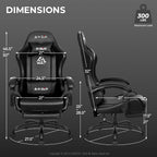 n-gen gaming gaming chair with footrest, lumbar, high-back, close-up detail
