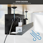 Mount-It! Under Desk Cable Management Tray – Clamp-On No-Drill Metal Cable - Image 8