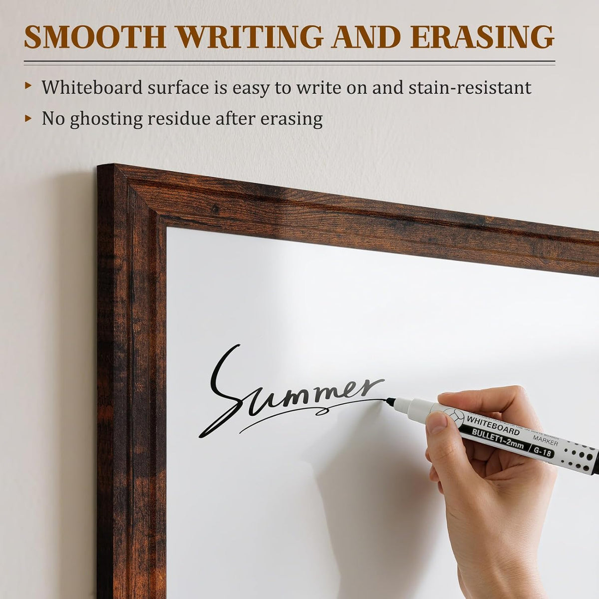White Board for Wall, 24'' x 18'' Magnetic Dry Erase Board, B...