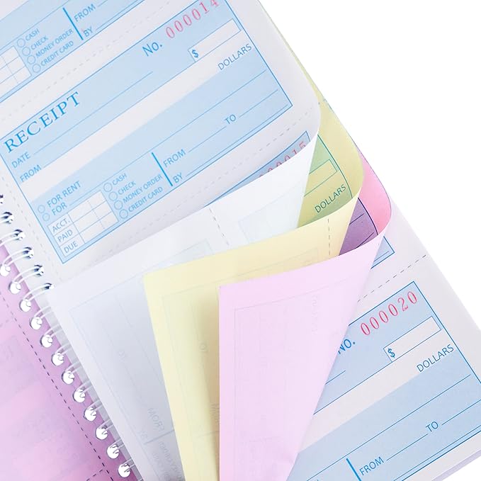 2 Packs Receipt Book with Carbon Copies, Money and Rent Receipt Book, 3-Part - Image 3