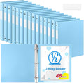 Henoyso 48 Pcs 3 Ring Binder 0.5 Inch Round Fits Letter Size 8.5'' x 11'' Paper by Henoyso