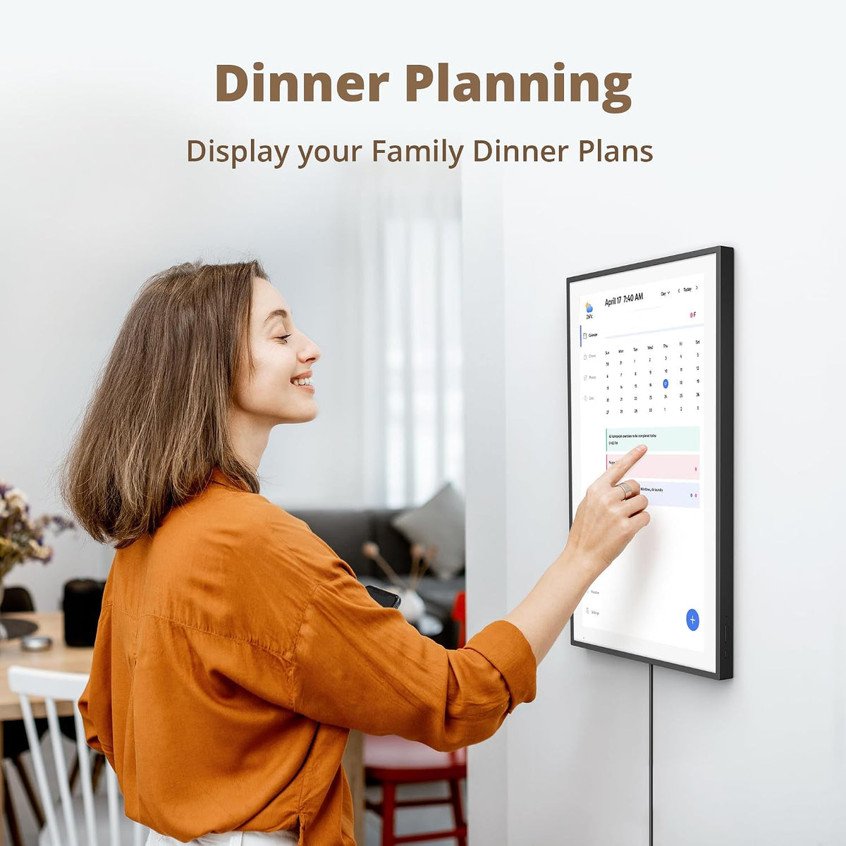 Dragon Touch 21.5" Digital Calendar Chore Chart – 1080P Full HD Interact...
