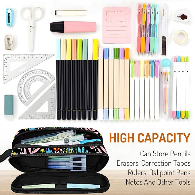 Cute Pencil Case for Girls, Large Girls Pencil Pouch for School Supplies - Image 4