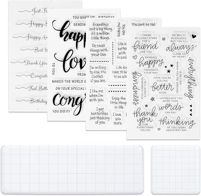 UCEC 4 Sheets Words Clear Stamps by UCEC