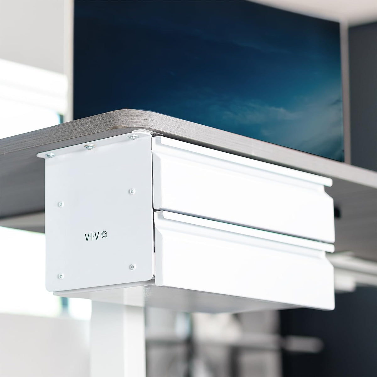 VIVO White 16 in Slide Out Dual Tier Desk Drawer, DESK-DR02W
