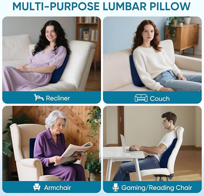 AHUAWA Back Support Pillow for Recliner Chair, Memory Foam Couch Back Cushions - Image 7