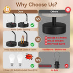 fenmzee 18" bedside lamps for bedroom set of showing dimensions