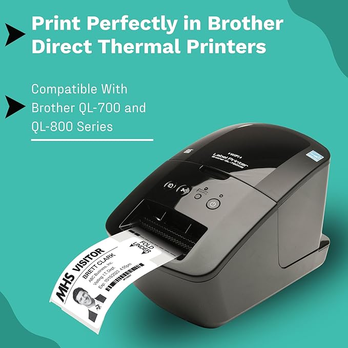 Threshold 3.25 Inch Tab Expiring Visitor Badges on a Roll | 4 Rolls Compatible - Image 6