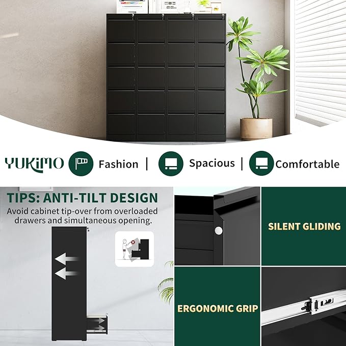 Yukimo 5 Drawer File Cabinet - Image 6