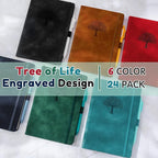 Qeeenar 24 Pack Leather Notebook Journals Bulk 5.7" x 8.3" Harder Cover A5 - Image 5
