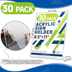 Aheroi Acrylic Sign Holder 8.5 x 11, Plastic Stands Flyer Display, Office - Image 2