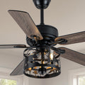 52" farmhouse ceiling fan with light and remote, main product view