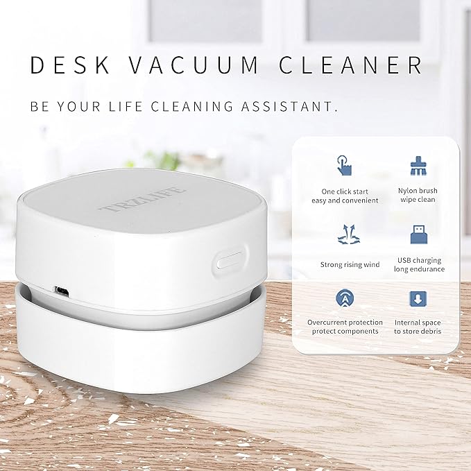 TRZLIFE Desk Vacuum Cleaner, Rechargeable and Durable Mini Desktop Vacuum - Image 9
