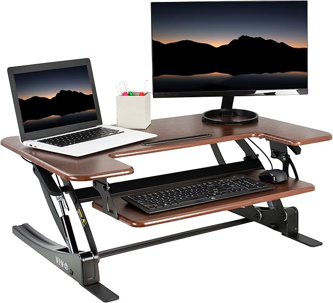 VIVO 36 inch Height Adjustable Stand Up Desk Converter, V Series, Quick Sit to by VIVO