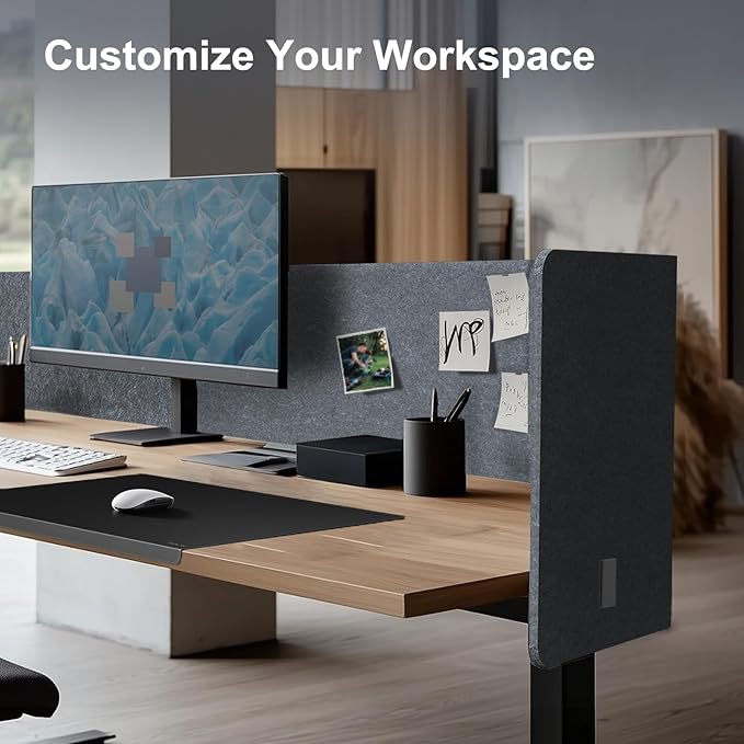 ERGO COLLECT Desk Privacy Panel, 2-in-1 Adjustable Acoustic Desktop Partition - Image 4