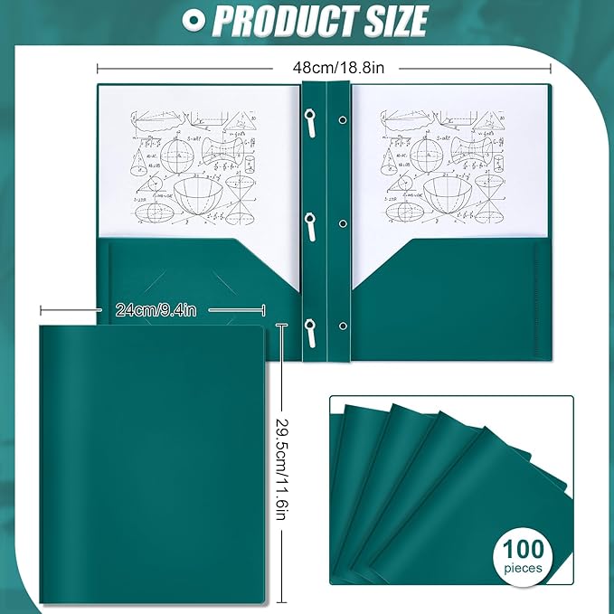 Lincia 100 Pcs Plastic Folders - Image 2