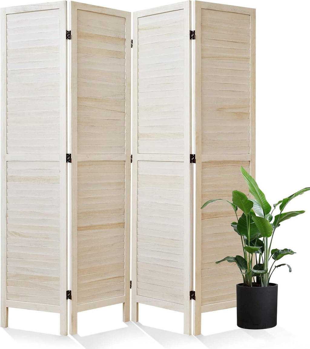 Room Dividers and Folding Privacy Screens, Wood Louvered Separators Divider Wall