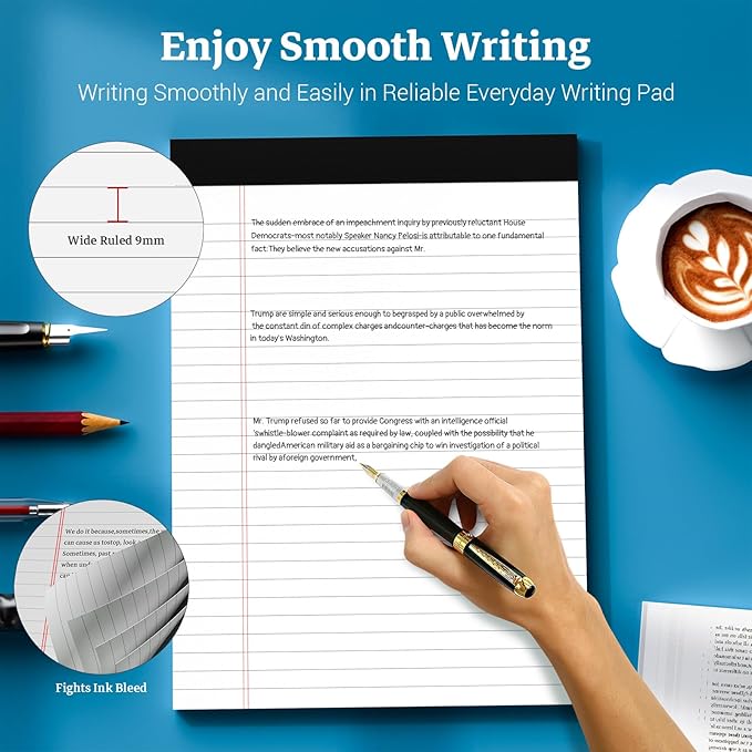 White Legal Pads 8.5 x 11 Notepads, 12 Pack Writing Paper Note Pads 8.5x11 - Image 5