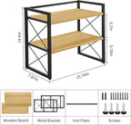 YINMIT Desktop Shelf Organizer, 2 Tier Office Shelves, Wood Desk Organizer - Image 3