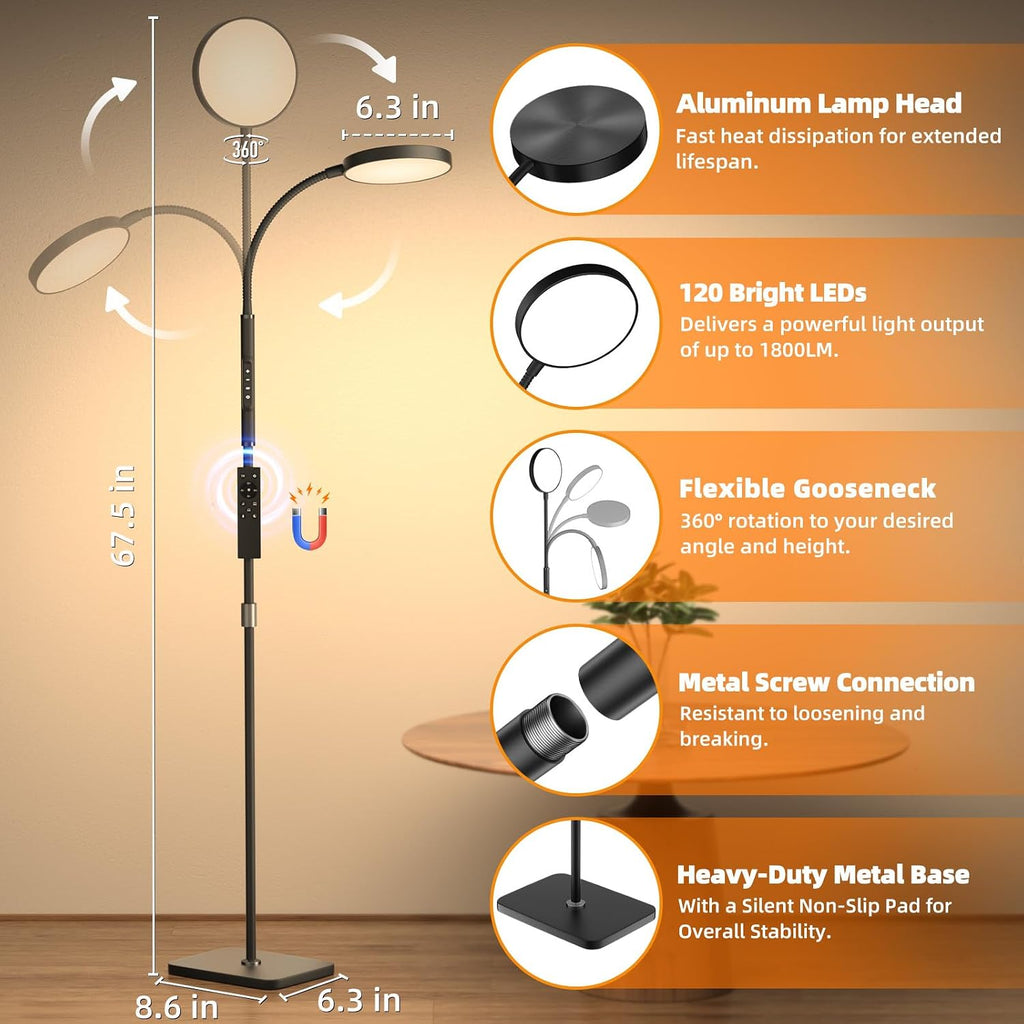 pacovy floor lamp, adjustable height floor lamps for showing dimensions