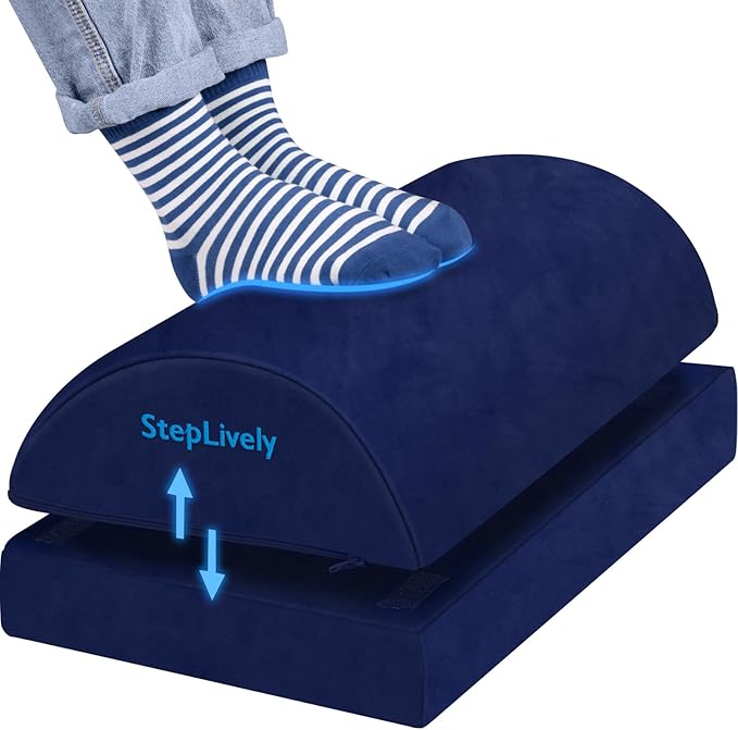 StepLively Foot Rest for Under Desk at Work, Comfortable Foot Stool by StepLively