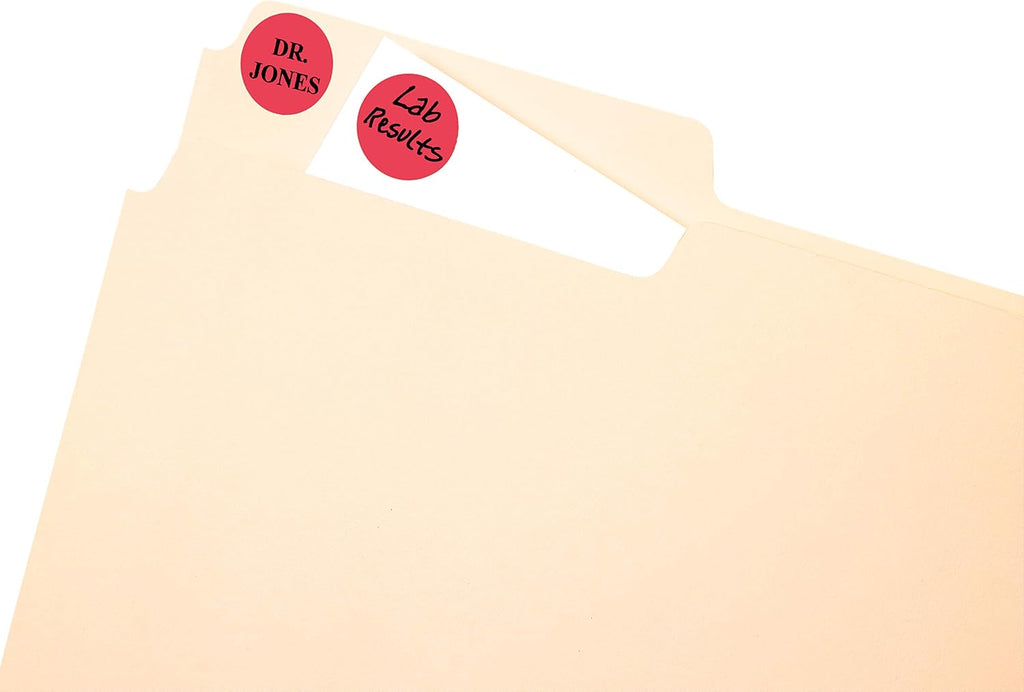 Avery Print/Write Self-Adhesive Removable Labels, 0.75 Inch Diameter, Red, 18 Packs (5466)