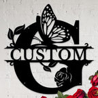 Personalized Custom Letter Name metal Signs, Custom Black Letter Monogram Wall by Casebrick