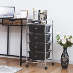 Giantex 4 Drawers Cart Storage Bin Organizer Rolling Storage Cart Metal Frame - Image 2