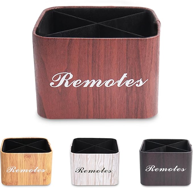 Hennaja Square Leather Art Supply Organizer, Remote Control Holder - Image 2