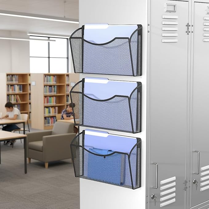 MINDEPOT Magnetic Wall File Organizer, Hanging Wall Mounted File Folder Binder - Image 5