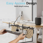 2-in-1 Under Desk Cable Management Tray & Privacy Panel, Dual-Sided Felt Cord - Image 4