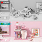 ELITEROO Desktop Bookshelf, Tiered Desk Organizer Shelf, Wooden Tabletop - Image 4