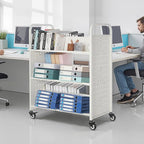 VEVOR Rolling Library Book Cart, 330 lbs Capacity, 38.2 x 20.3 x 48.2-Inch - Image 2