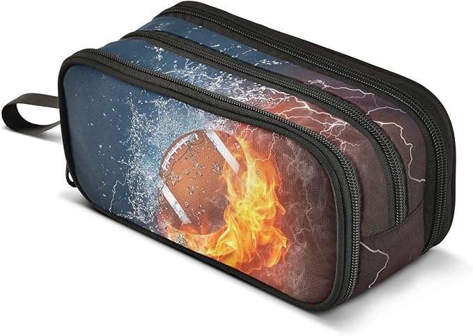 BOENLE American Football Pencil Case Box Boys Girls Large Pencil Pouch by BOENLE-WELCOMEYOURCOMING