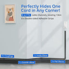 Cord Hider Wall for One Cord 136in, ZhiYo Cord Covers for Wires on Wall - Image 3