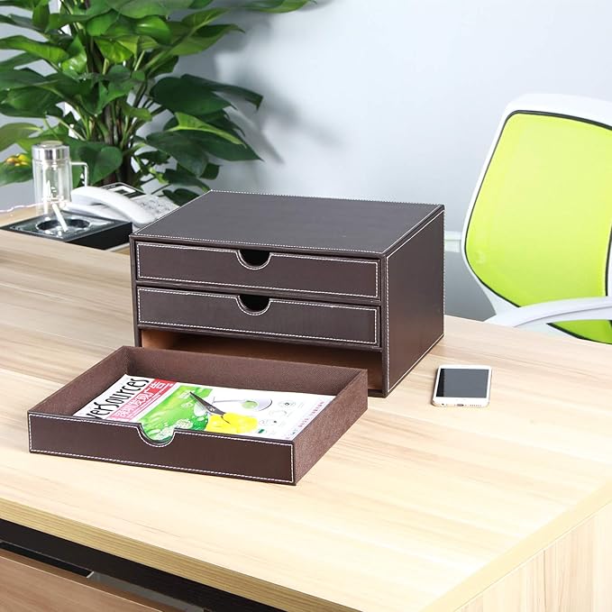 RHCSZ Stackable 3-Drawer Desk Organizer, Executive Office Supplies Desktop - Image 5